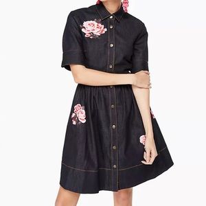 Kate Spade Brooke Street Painted Rose Denim Dress